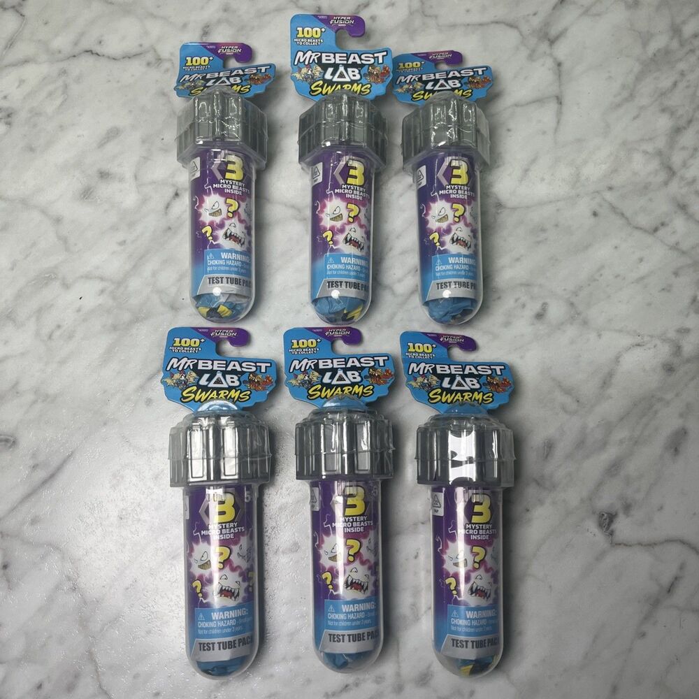 MR BEAST LAB SWARMS HYPER FUSION LOT OF 6 TEST TUBES NEW 3 Micro Beasts per Tube